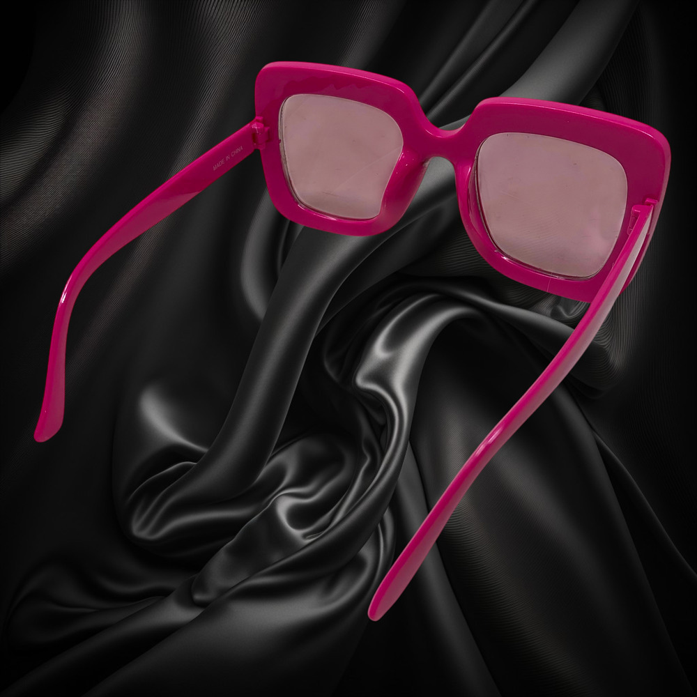 Vintage Y2K Hot Pink Oversized Sunglasses Maximalist Diva Costume Barbiecore - Picture 4 of 4